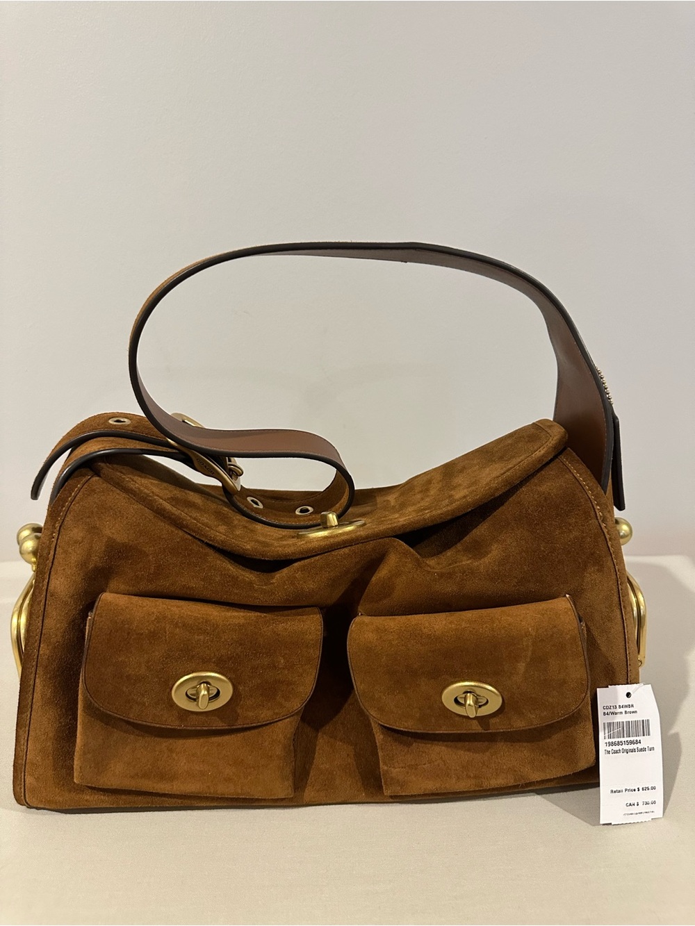 Coach Re-Edition Haversack in Warm Brown Suede